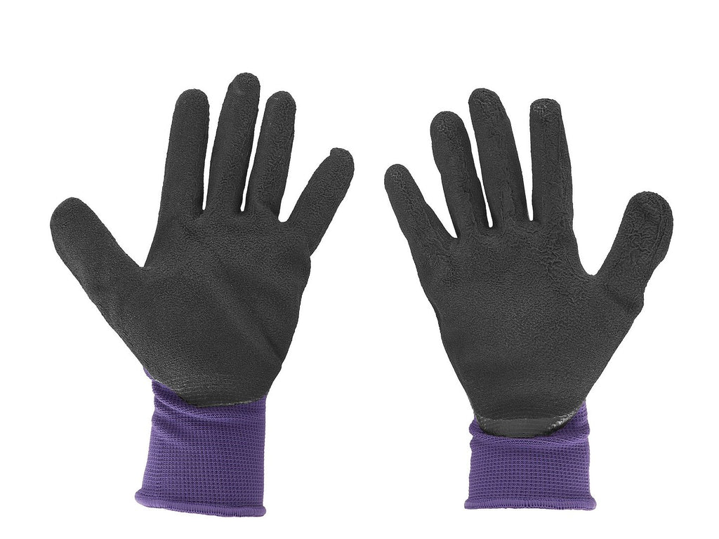 Coated protective gloves, size 10 – purple – Pack of 12