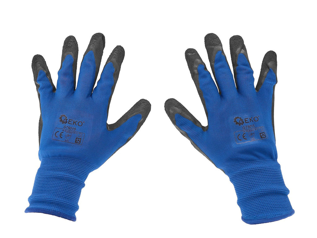 Coated protective gloves, size 12 – dark blue – Pack of 12