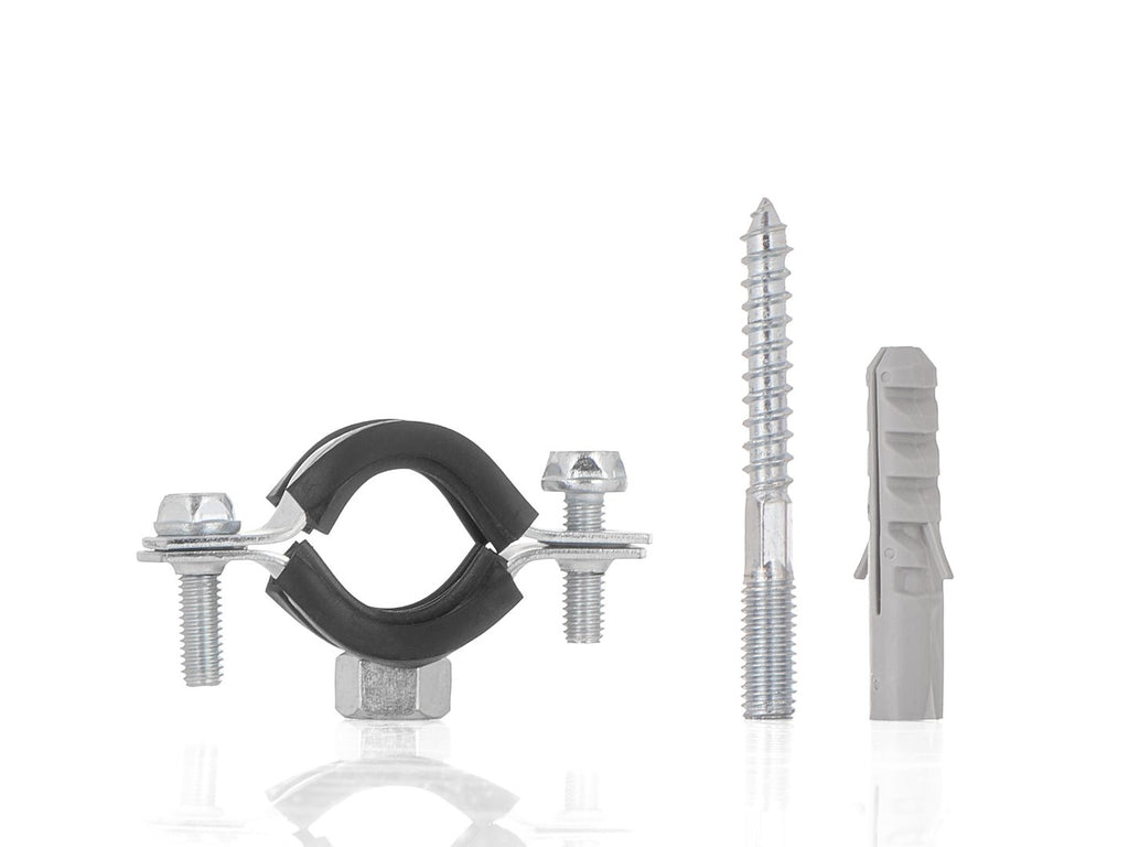 Metal pipe clamp with rubber 3/4" (26-30 mm)