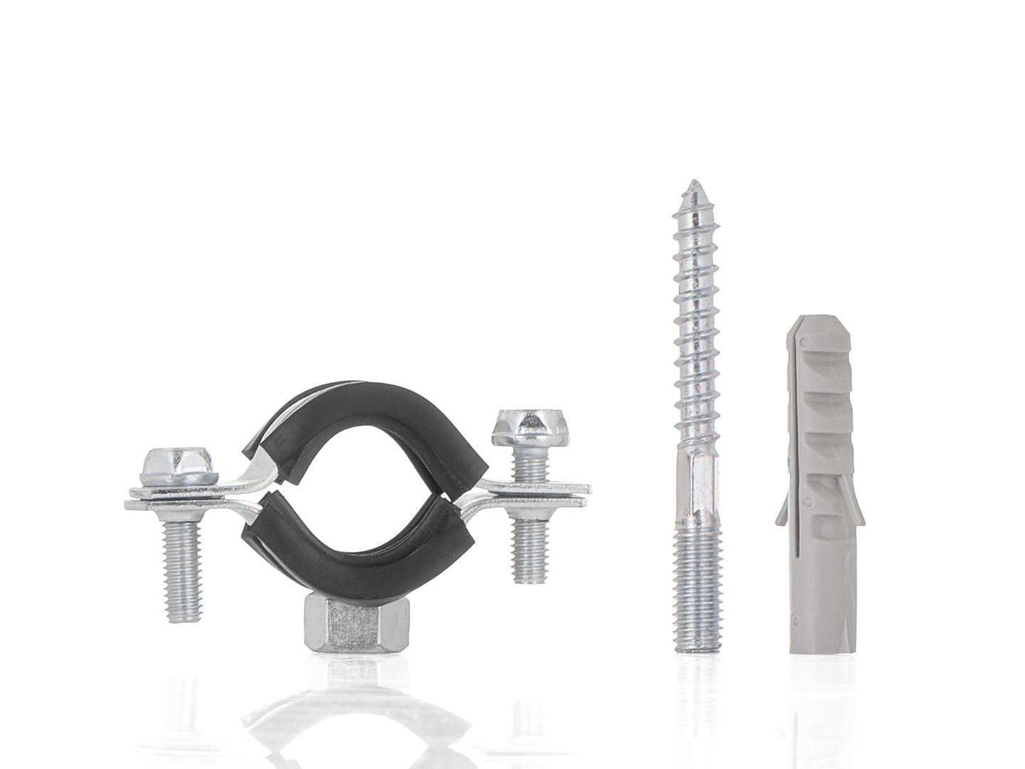 Metal pipe clamp with rubber 3/4" (26-30 mm)