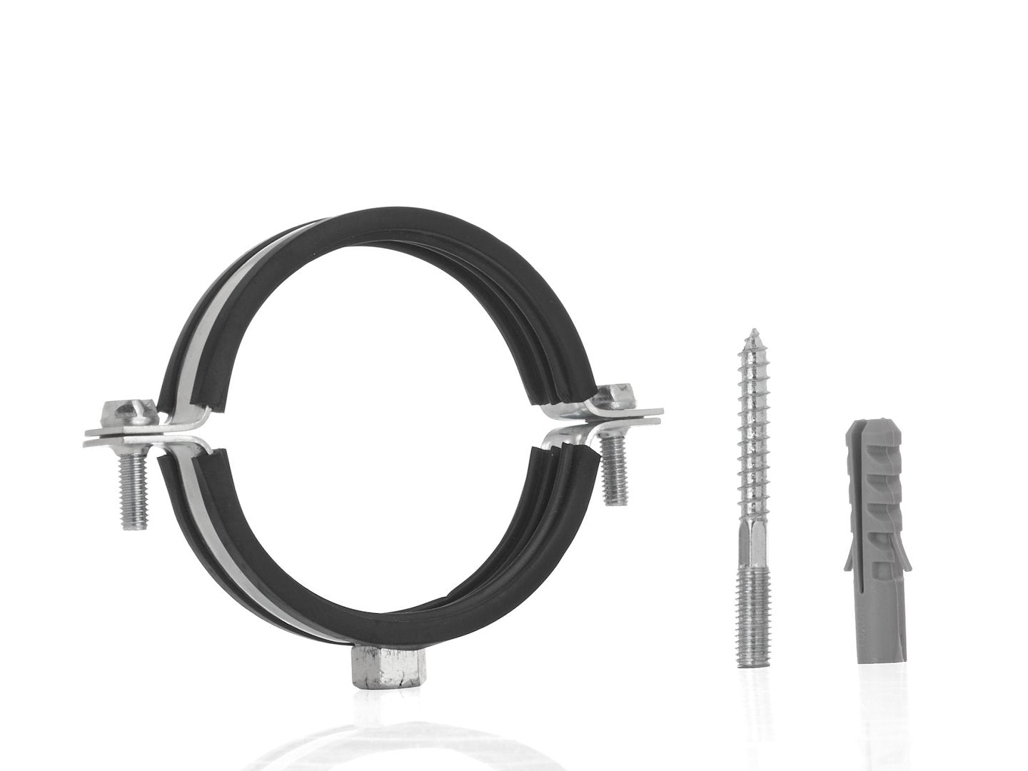 Metal pipe clamp with rubber 3" 87-92mm