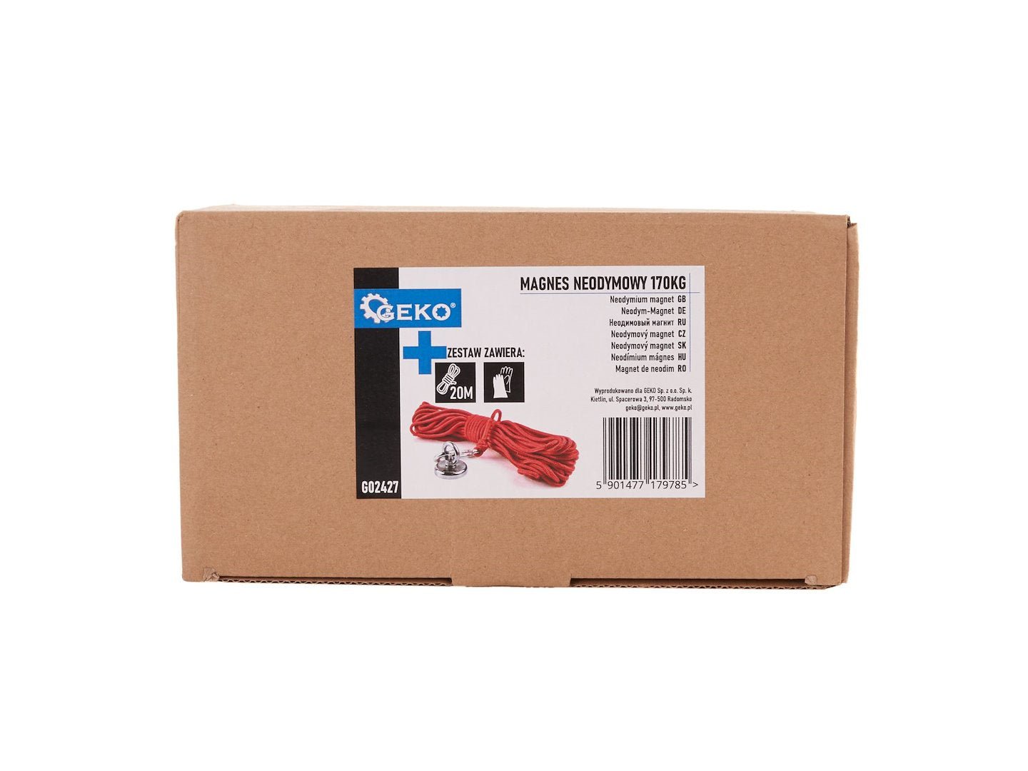 Neodymium magnet set, 170 kg, with 20 m rope and gloves
