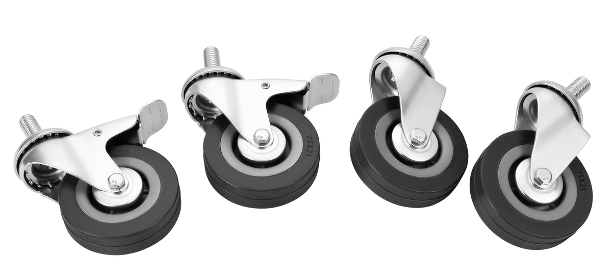 Set of 75mm swivel wheels 200kg 4pcs. KD3625