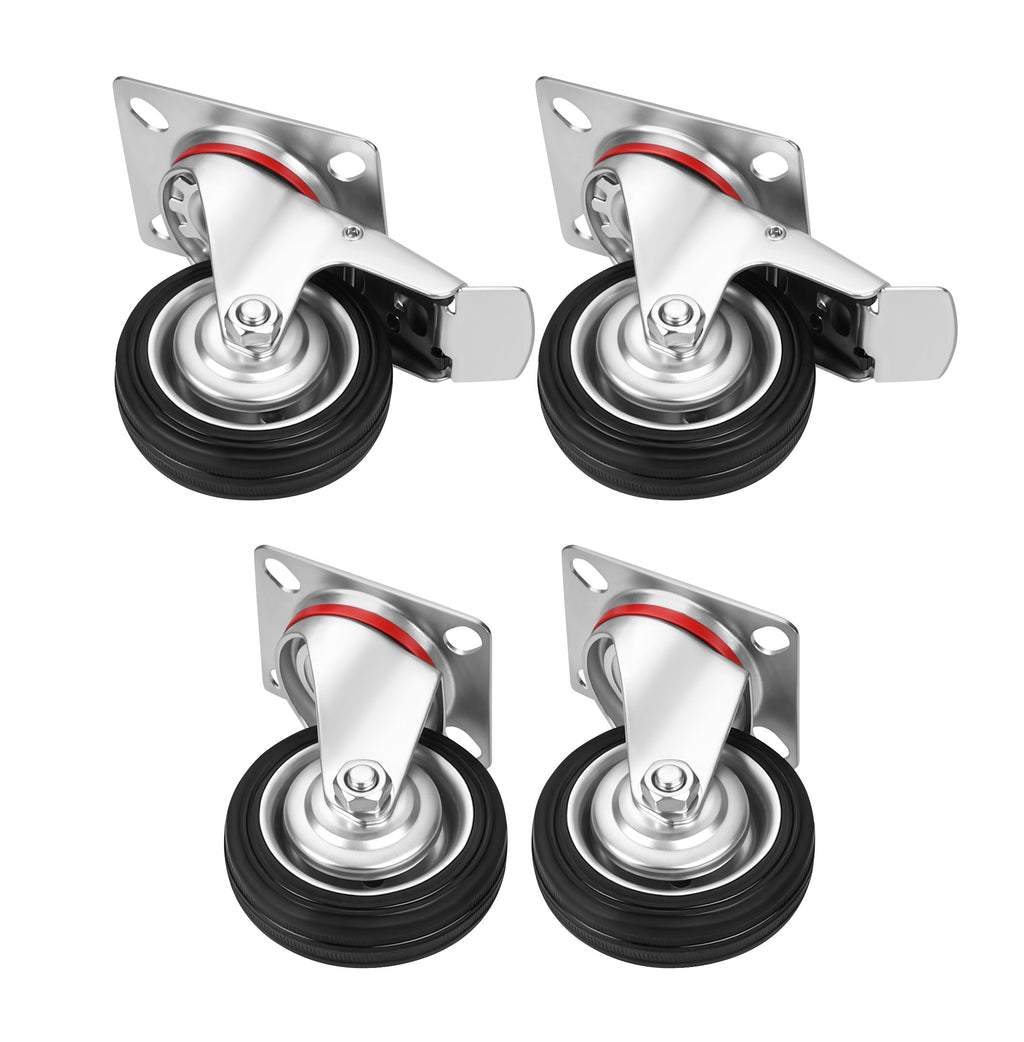 Set of 75mm swivel wheels 250kg 4pcs. KD3627