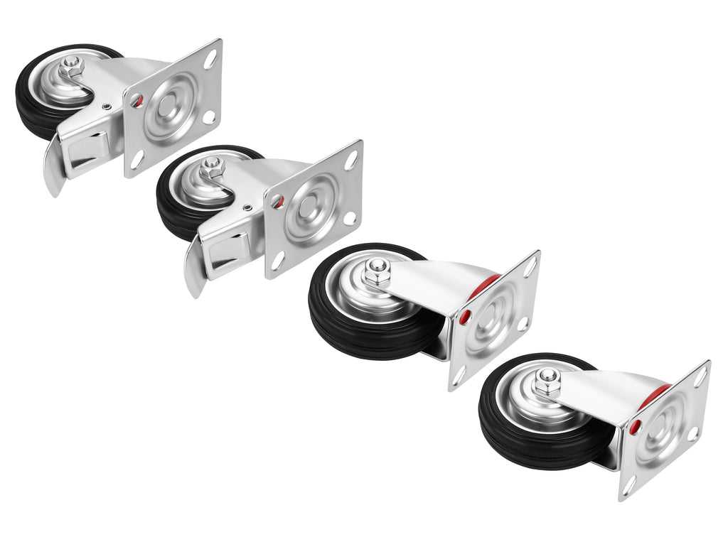 Set of 75mm swivel wheels 250kg 4pcs. KD3627