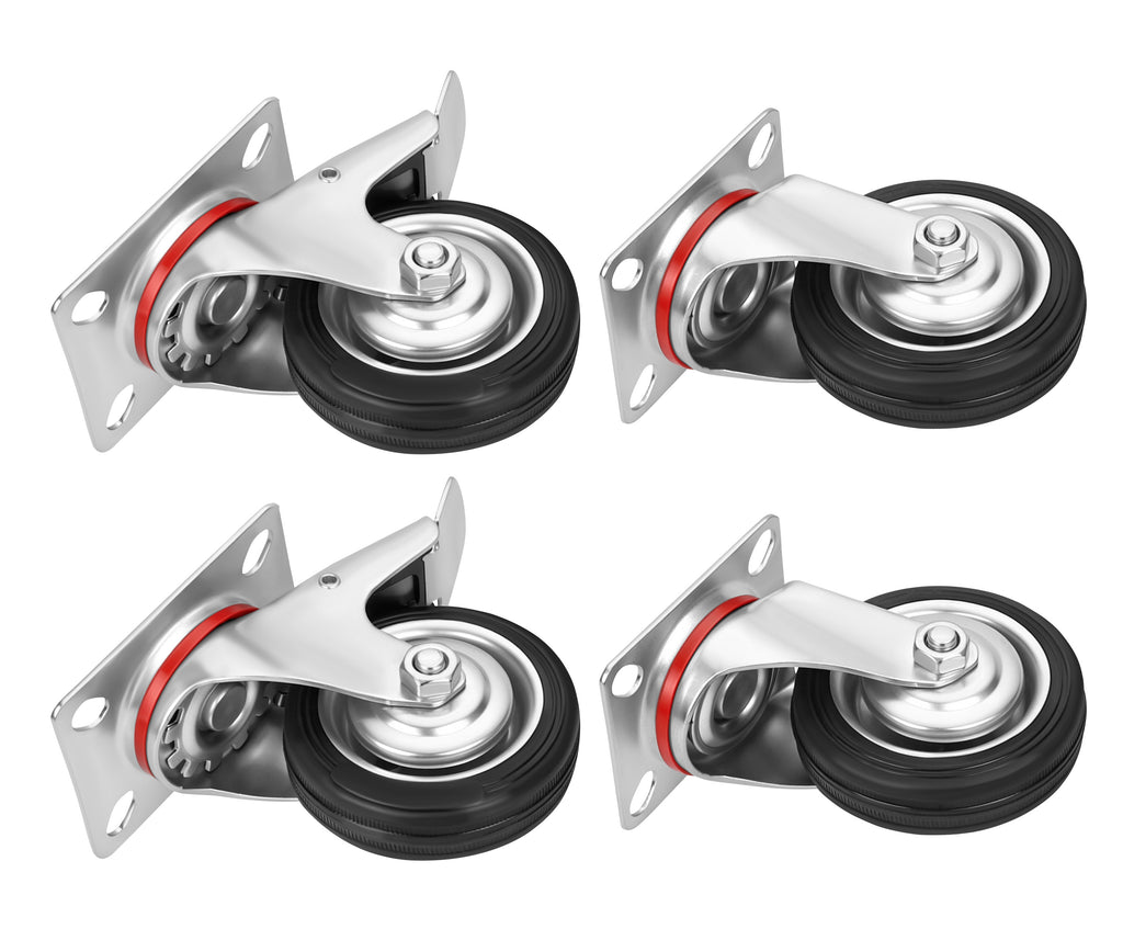 Set of 75mm swivel wheels 250kg 4pcs. KD3627