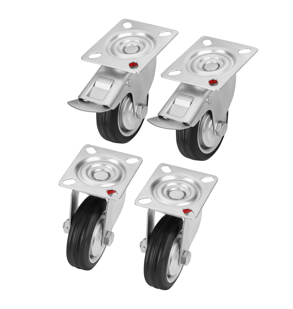 Set of 75mm swivel wheels 250kg 4pcs. KD3627