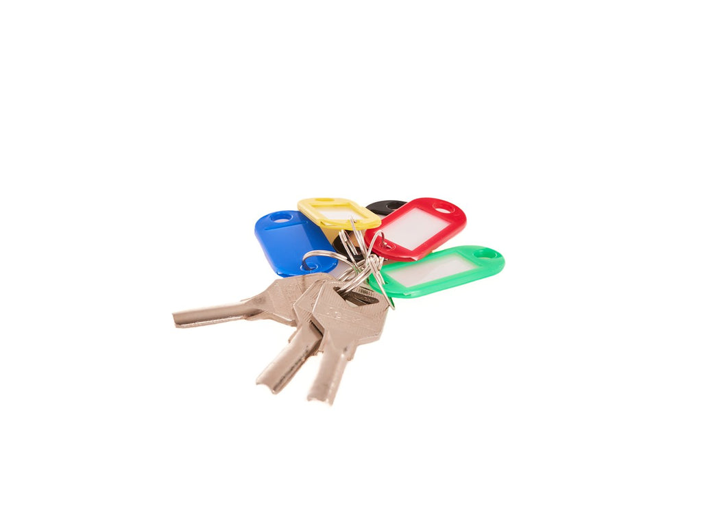 Plastic Colored Key Tags - 50 pcs