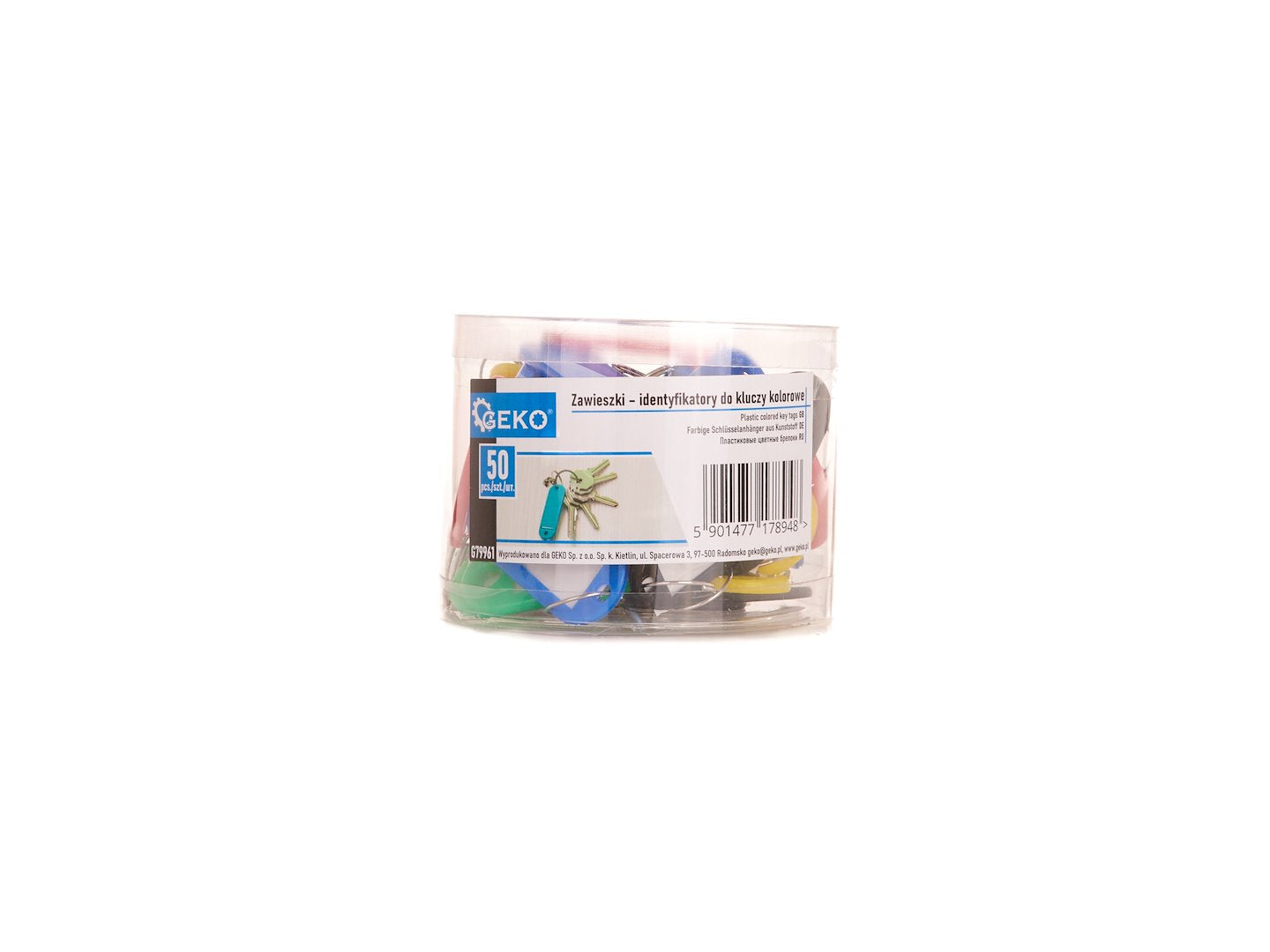 Plastic Colored Key Tags - 50 pcs