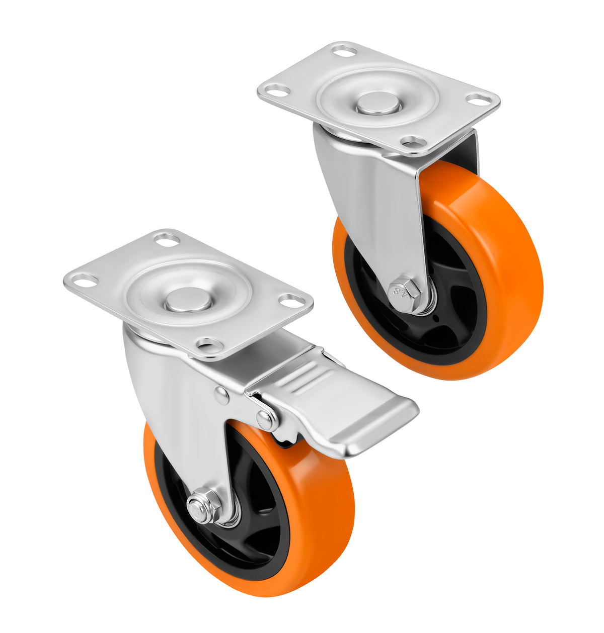 Set of 100mm swivel wheels 460kg 4pcs. KD3629