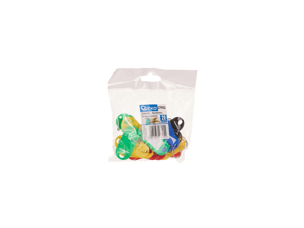 Plastic Colored Key Tags — 20 pcs