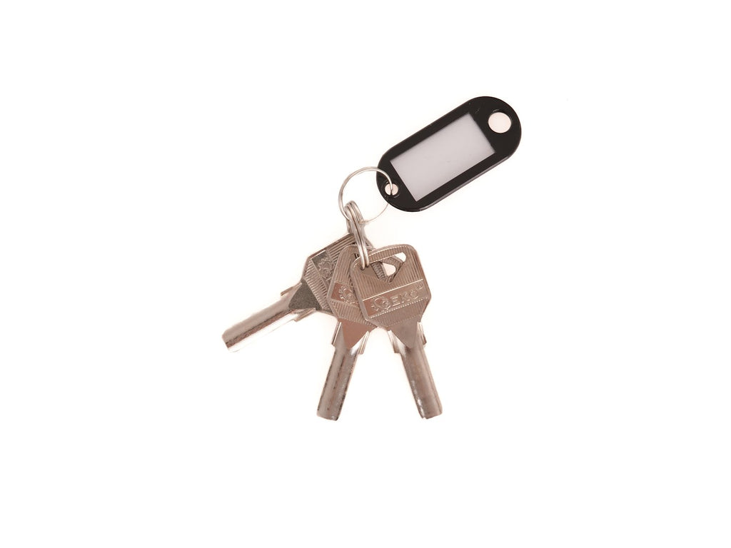 Plastic Black Key Tags, 10 pcs