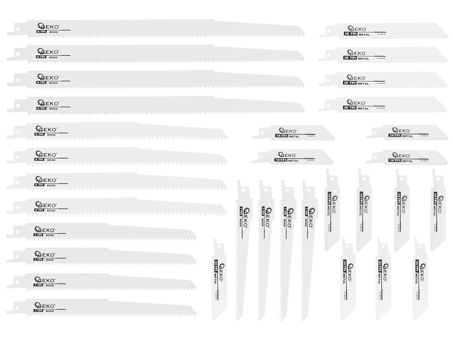 Reciprocating Saw Blades, 28 pcs