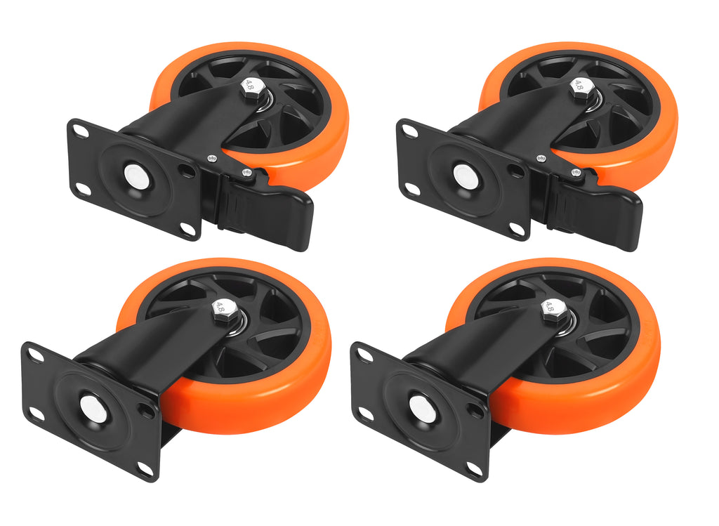 Set of 125mm swivel wheels 500kg 4pcs. KD3621