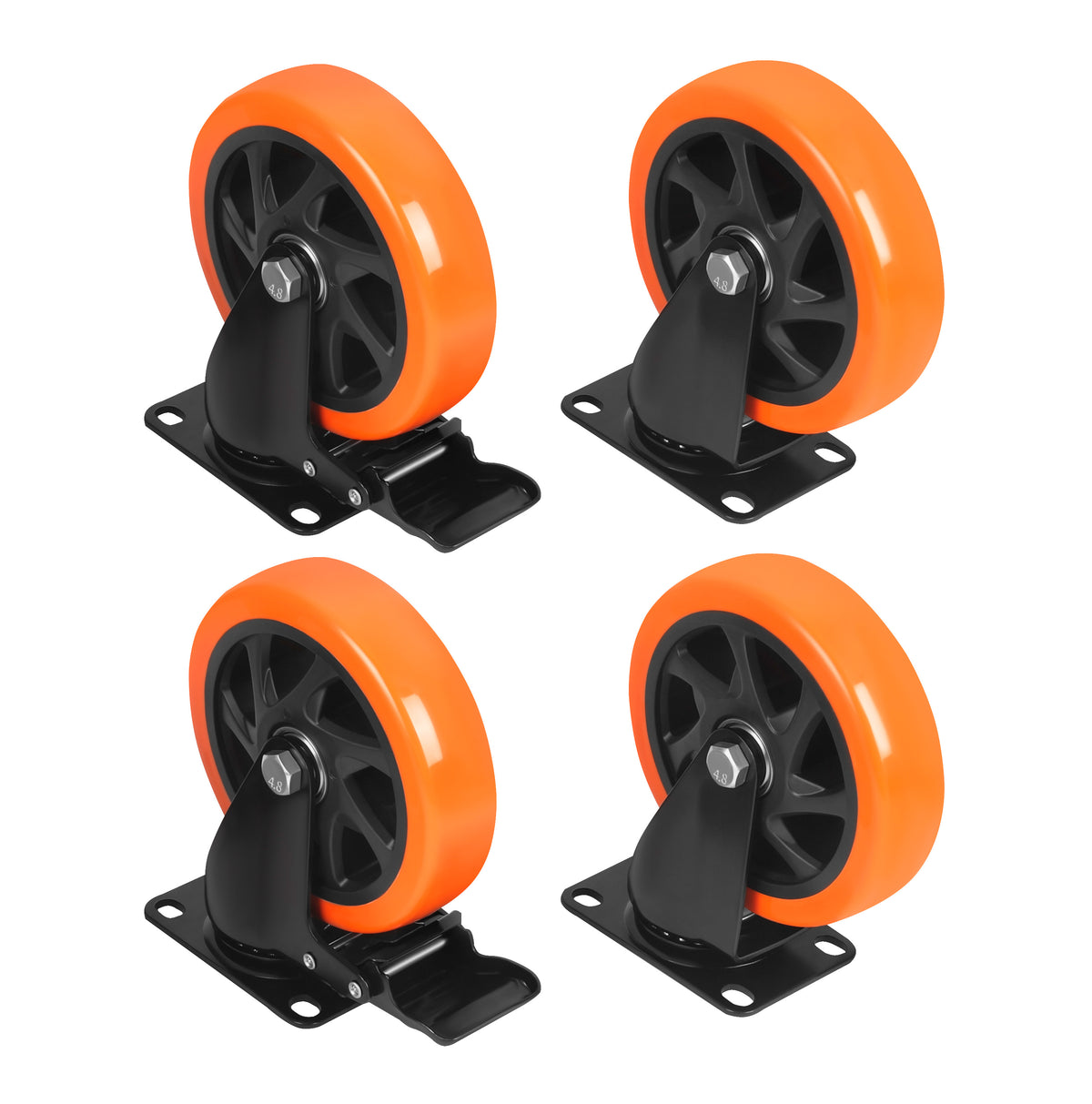 Set of 125mm swivel wheels 500kg 4pcs. KD3621