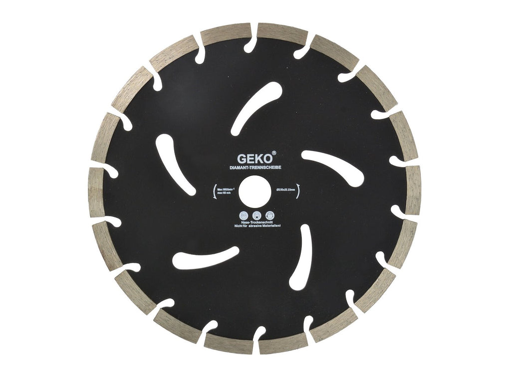 GEKO Segmented Rim Diamond Blade BLACK 230 x 10 x 22 mm