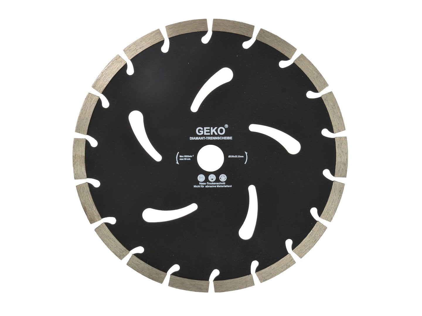 GEKO Segmented Rim Diamond Blade BLACK 230 x 10 x 22 mm
