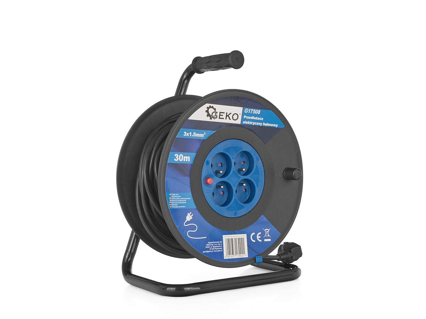 Electric cord on reel, 3x1.5mm2, 30m