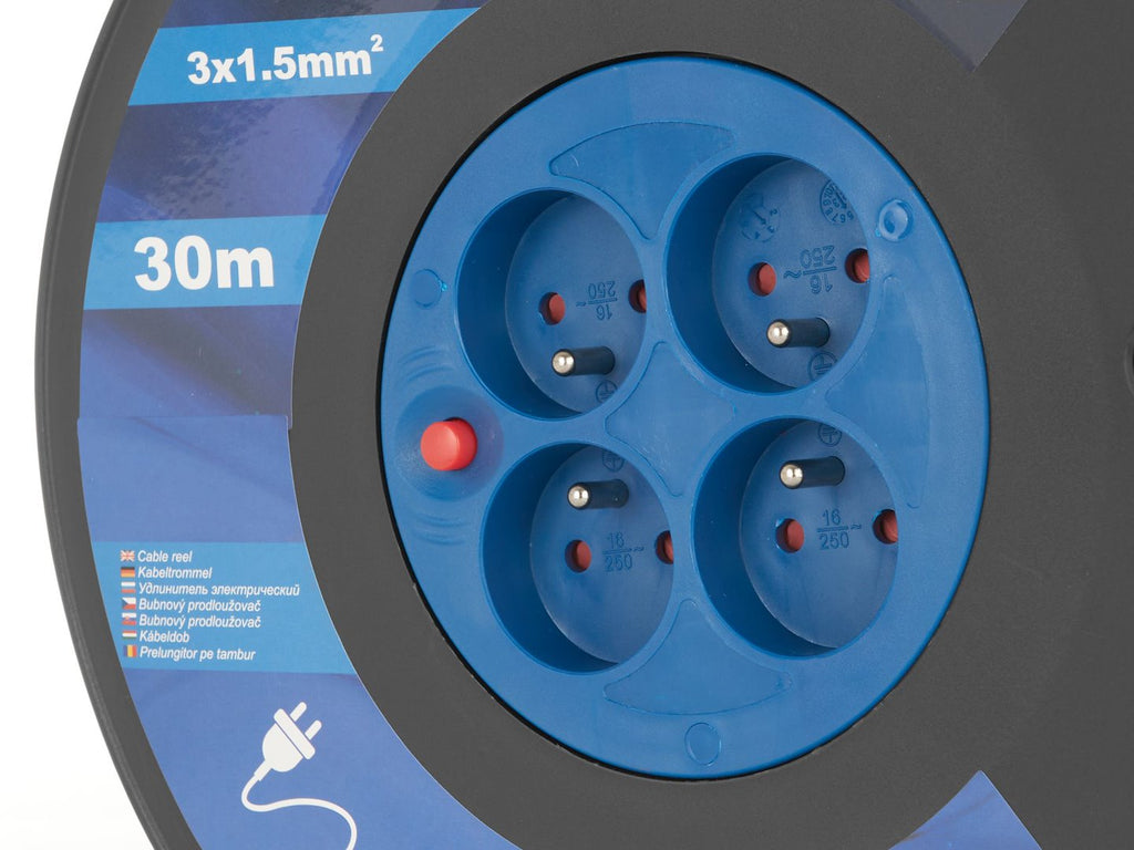 Electric cord on reel, 3x1.5mm2, 30m