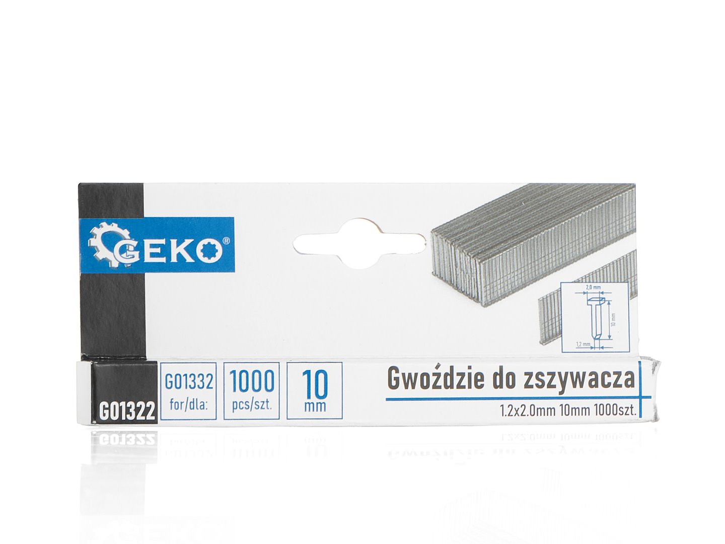 Brads 1.2 x 2.0 mm, 10 mm, 1000 pcs