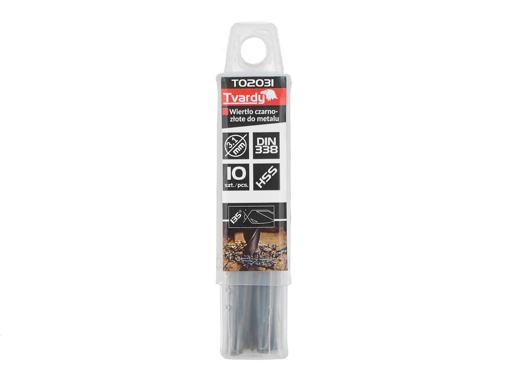 HSS 3.10 mm Black & Gold Metal Twist Drill Bit – Pack of 10