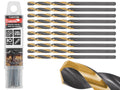 HSS 3.80 mm black and gold metal twist drill bit – Pack of 10