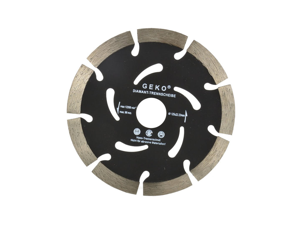 Segmented Diamond Blade, Black, 125 x 10 x 22.2 mm, GEKO