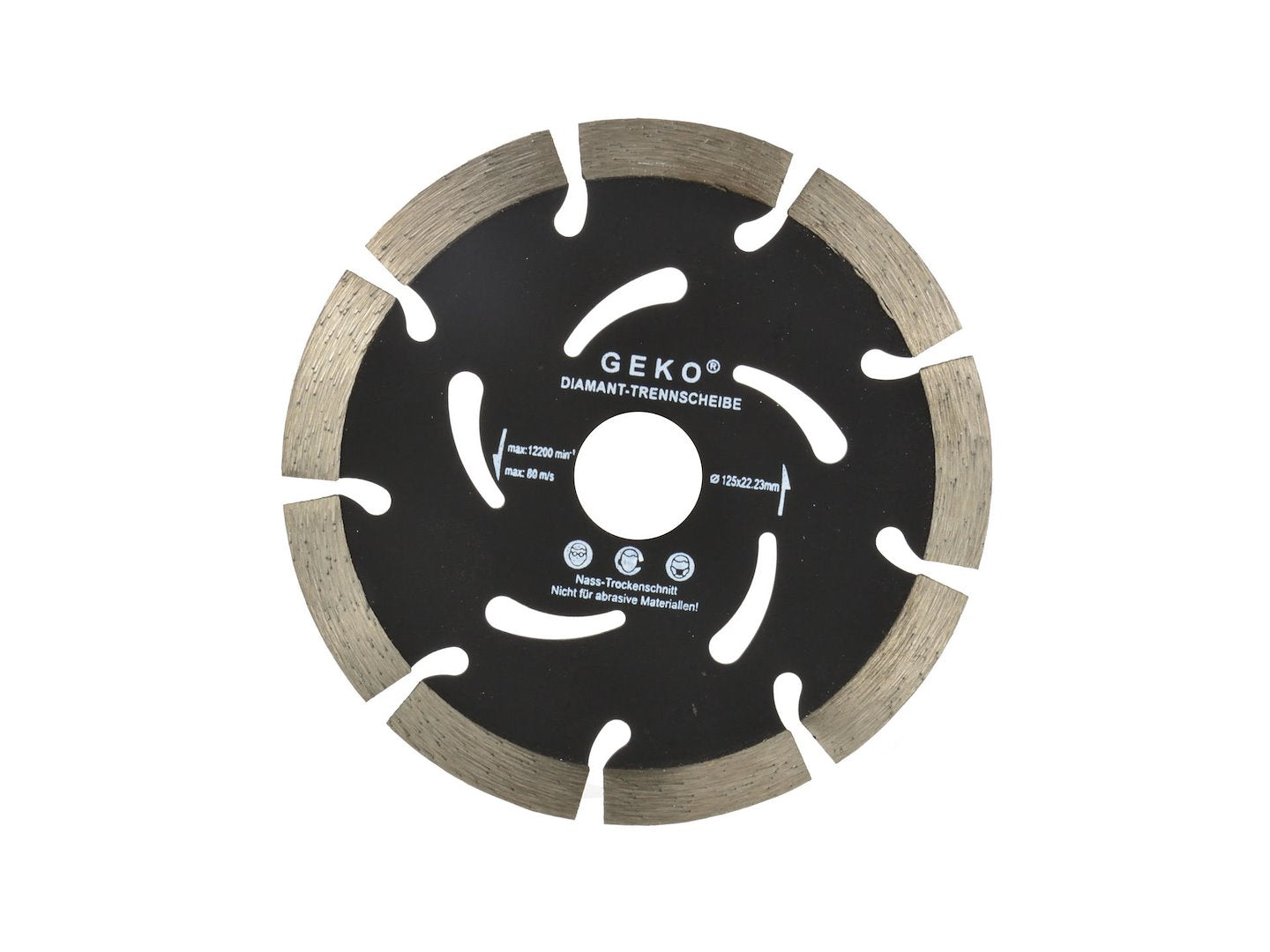 Segmented Diamond Blade, Black, 125 x 10 x 22.2 mm, GEKO