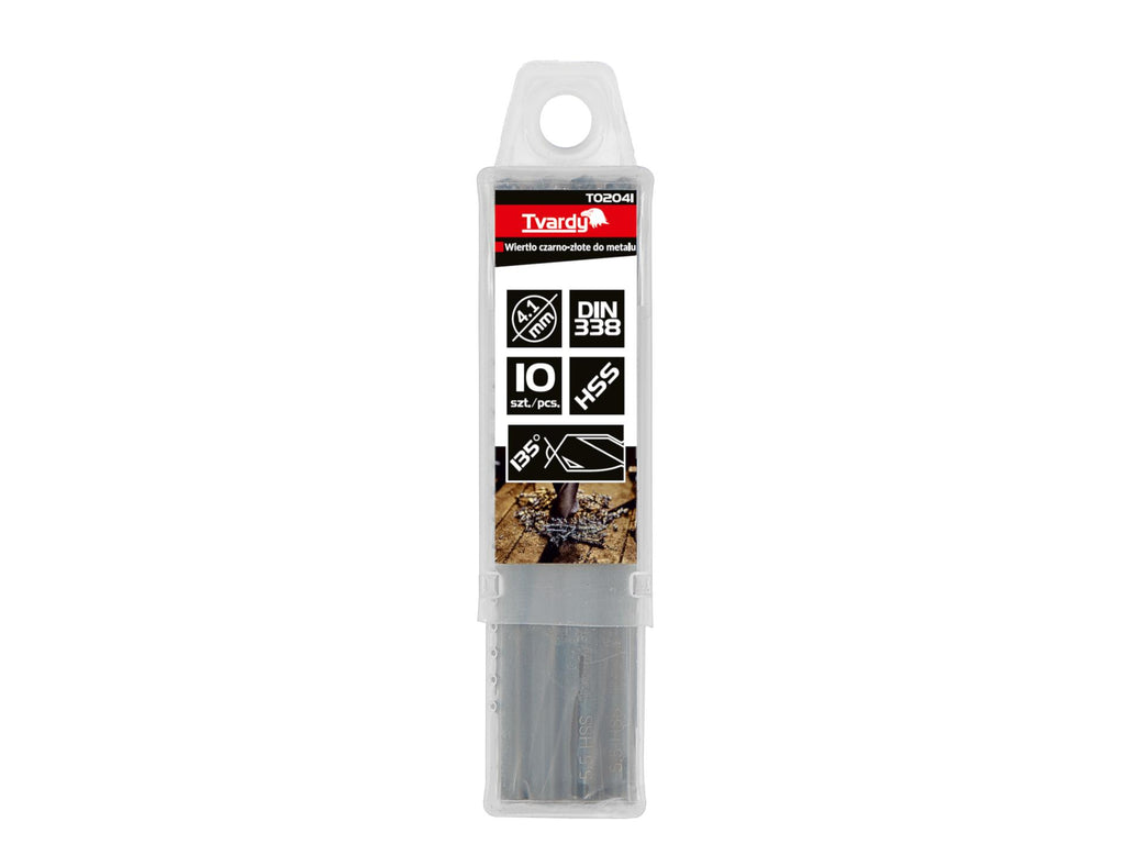 HSS 4.10mm black & gold metal twist drill bit – Pack of 10