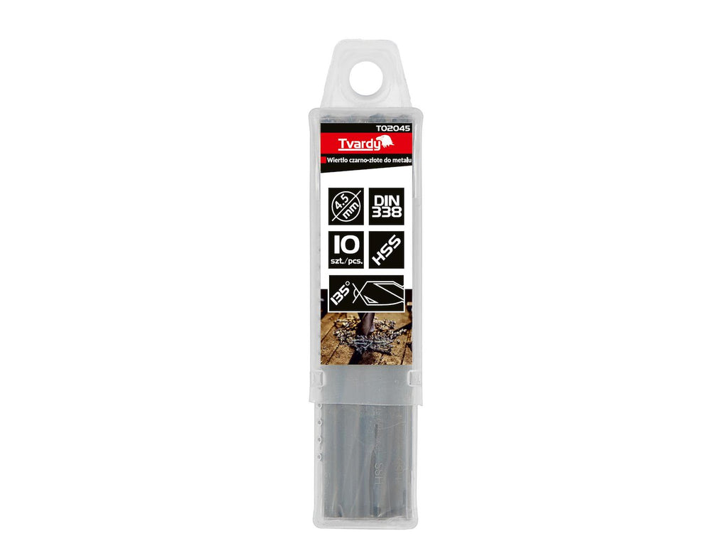 HSS 4.50 mm black & gold metal twist drill bit – Pack of 10