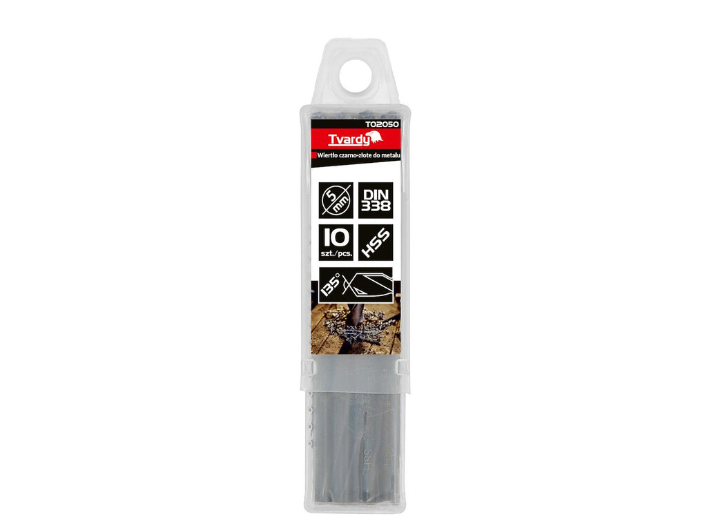 HSS 5.00 mm Black & Gold Metal Twist Drill Bit – Pack of 10