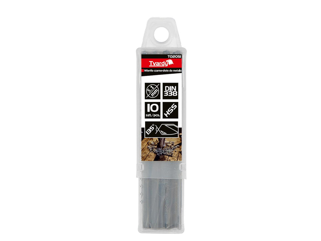 HSS 5.10 mm Black & Gold Metal Twist Drill Bit – Pack of 10