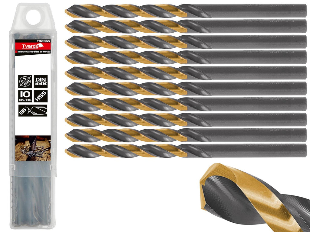 HSS 6.50 mm black & gold metal twist drill bit – Pack of 10
