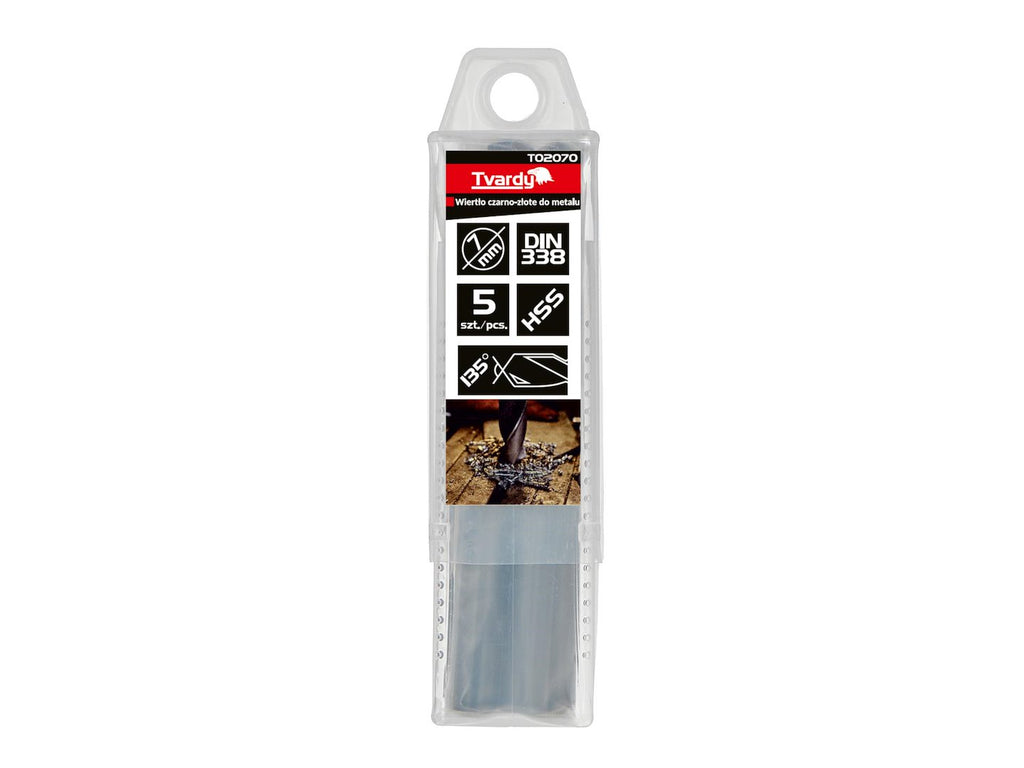 HSS 7.00 mm black-and-gold metal twist drill bit – Pack of 5
