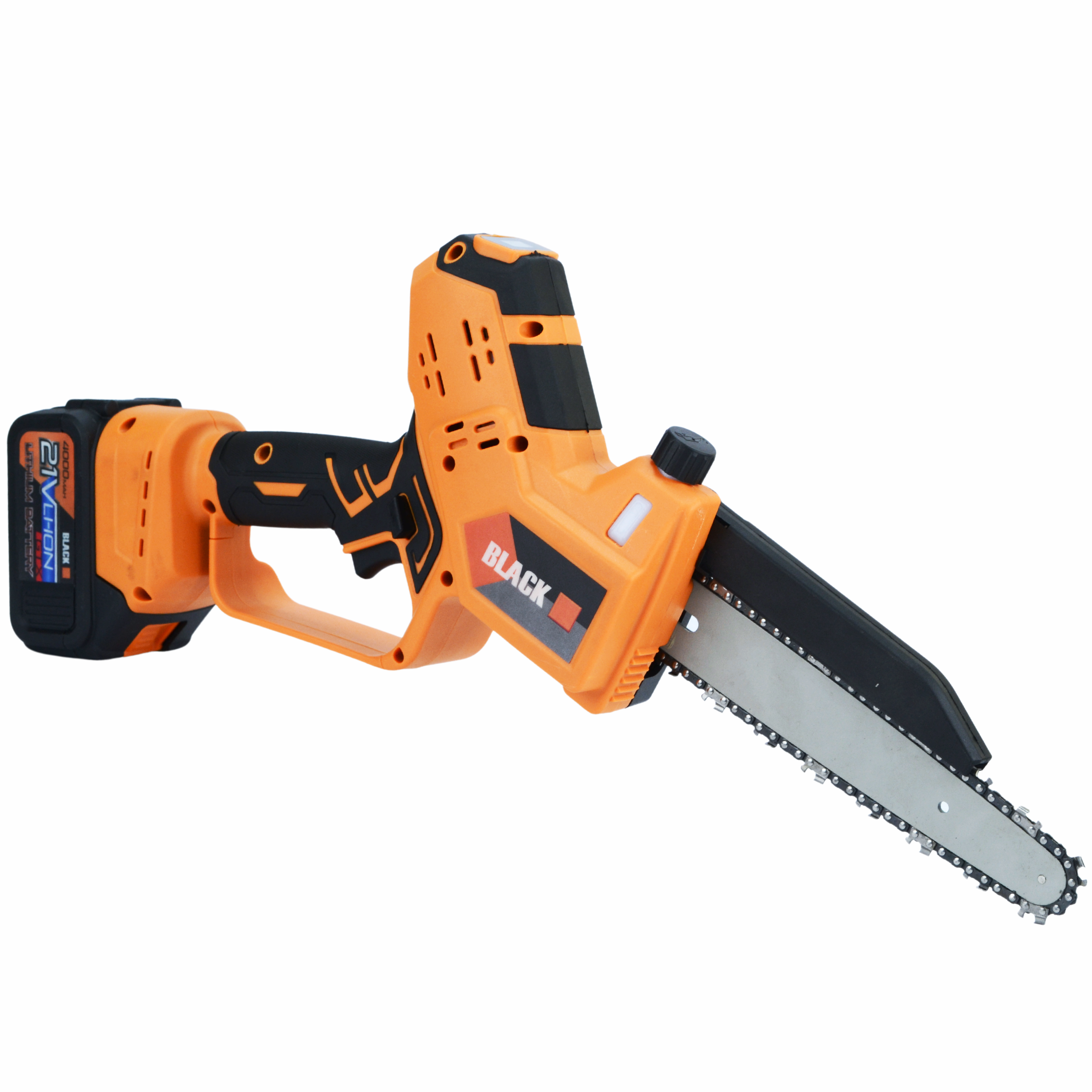 Cordless Chainsaw 200mm 21V 4Ah with 2 Batteries and Lubrication