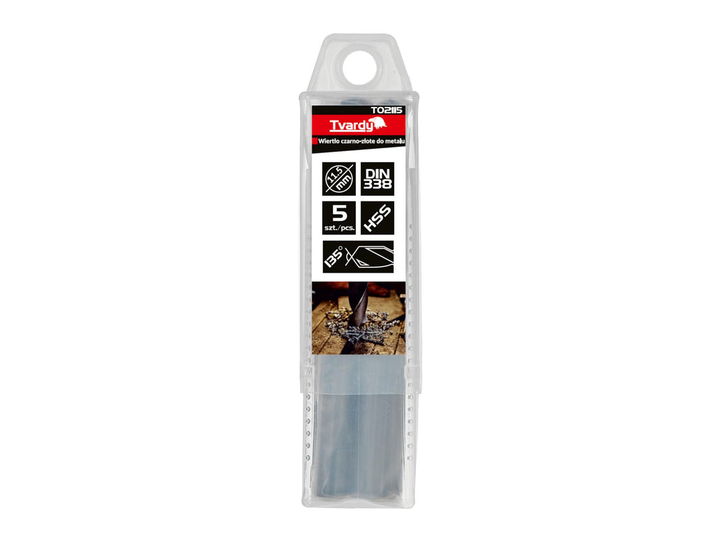 HSS 11.50 mm black & gold metal twist drill bit – Pack of 5