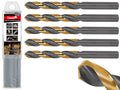 HSS 12.50mm Black & Gold Metal Twist Drill Bit – Pack of 5