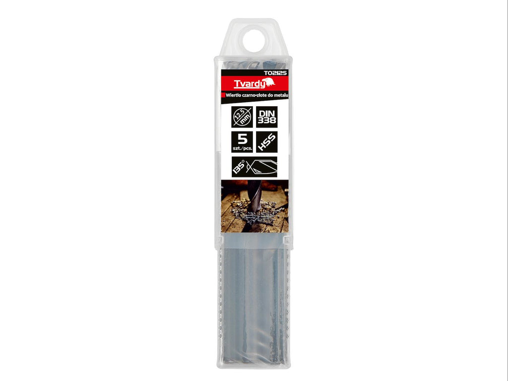 HSS 12.50mm Black & Gold Metal Twist Drill Bit – Pack of 5