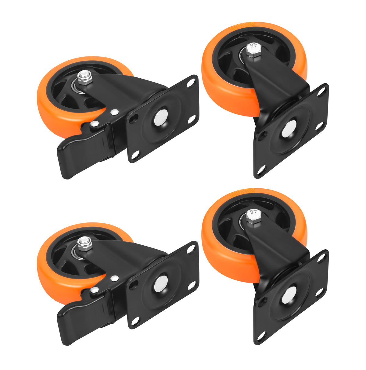 Set of 100mm swivel wheels 500kg 4pcs. KD3623