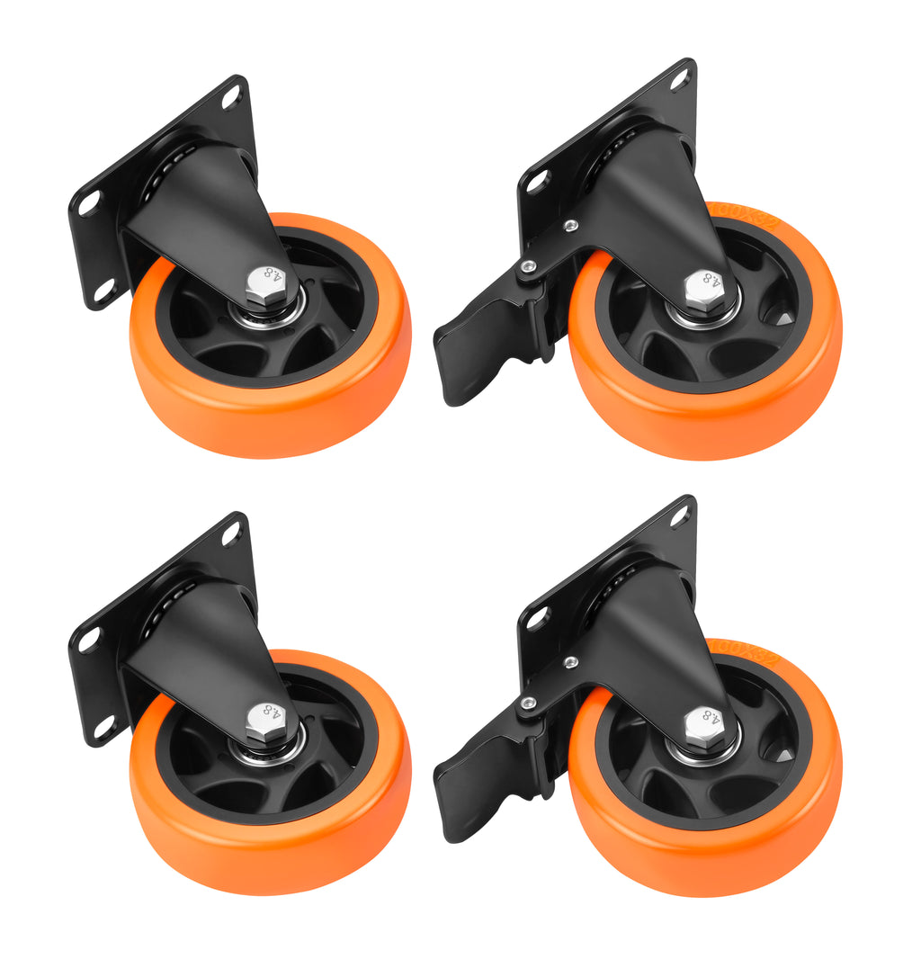 Set of 100mm swivel wheels 500kg 4pcs. KD3623