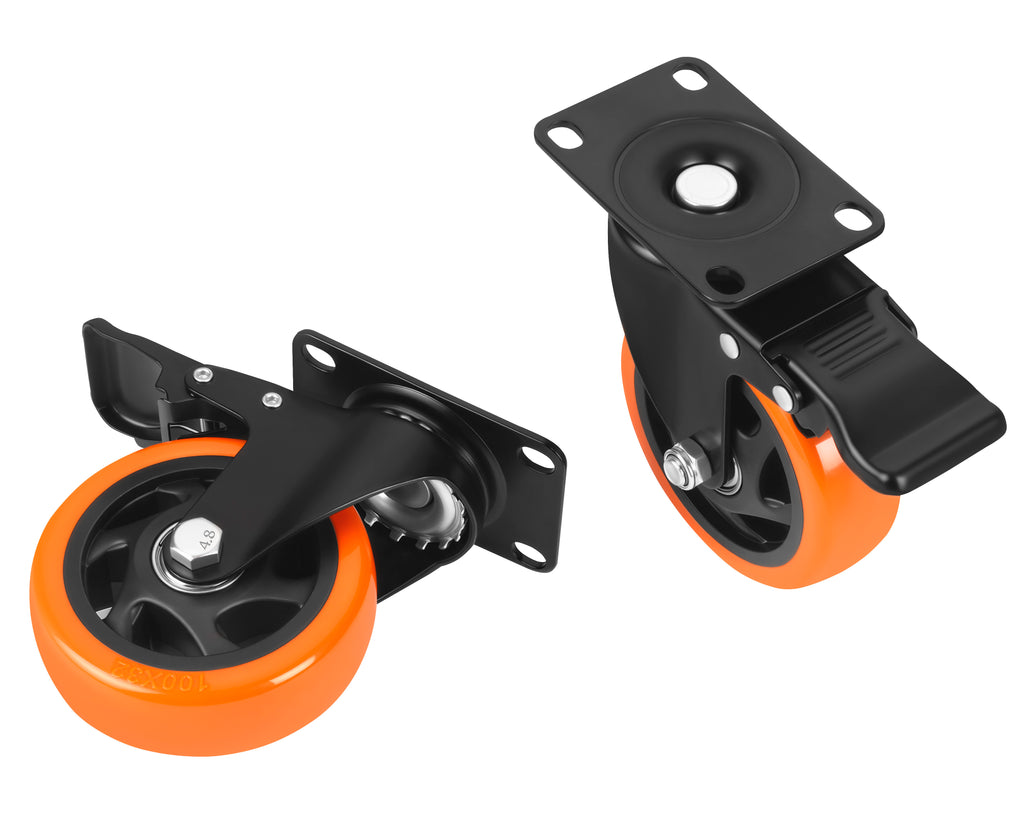 Set of 100mm swivel wheels 500kg 4pcs. KD3623