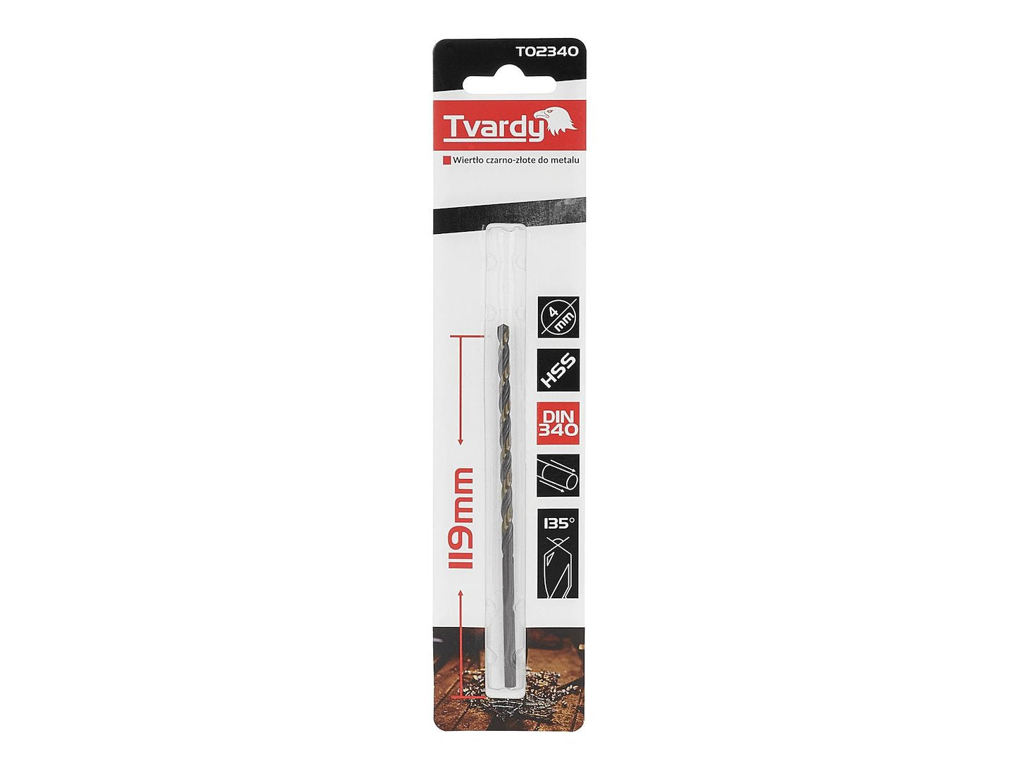 Long HSS M2 4.0 mm black & gold metal twist drill bit