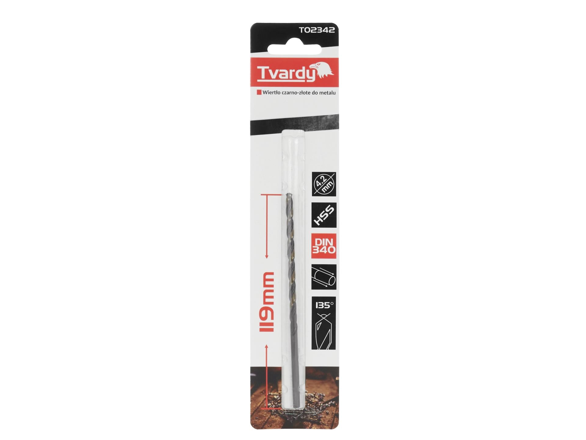 Long HSS M2 4.2 mm Black & Gold Metal Twist Drill Bit