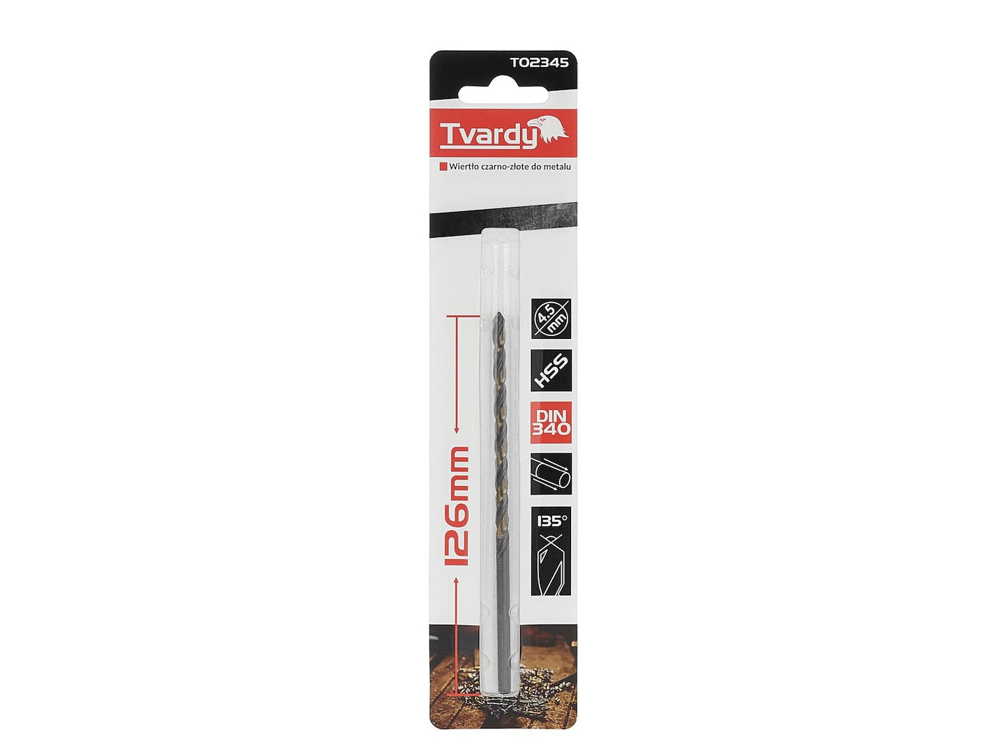 Long HSS M2 4.5 mm Black & Gold Metal Twist Drill Bit