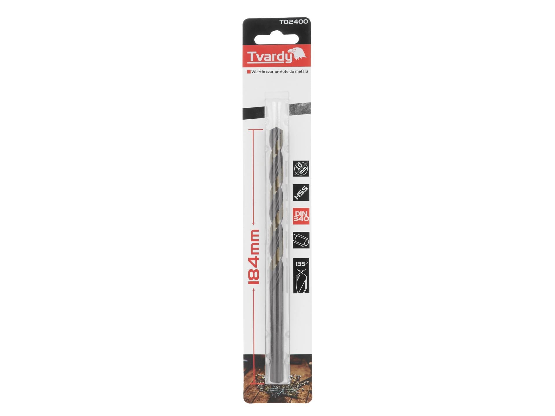Long HSS M2 10.0 mm black & gold metal twist drill bit
