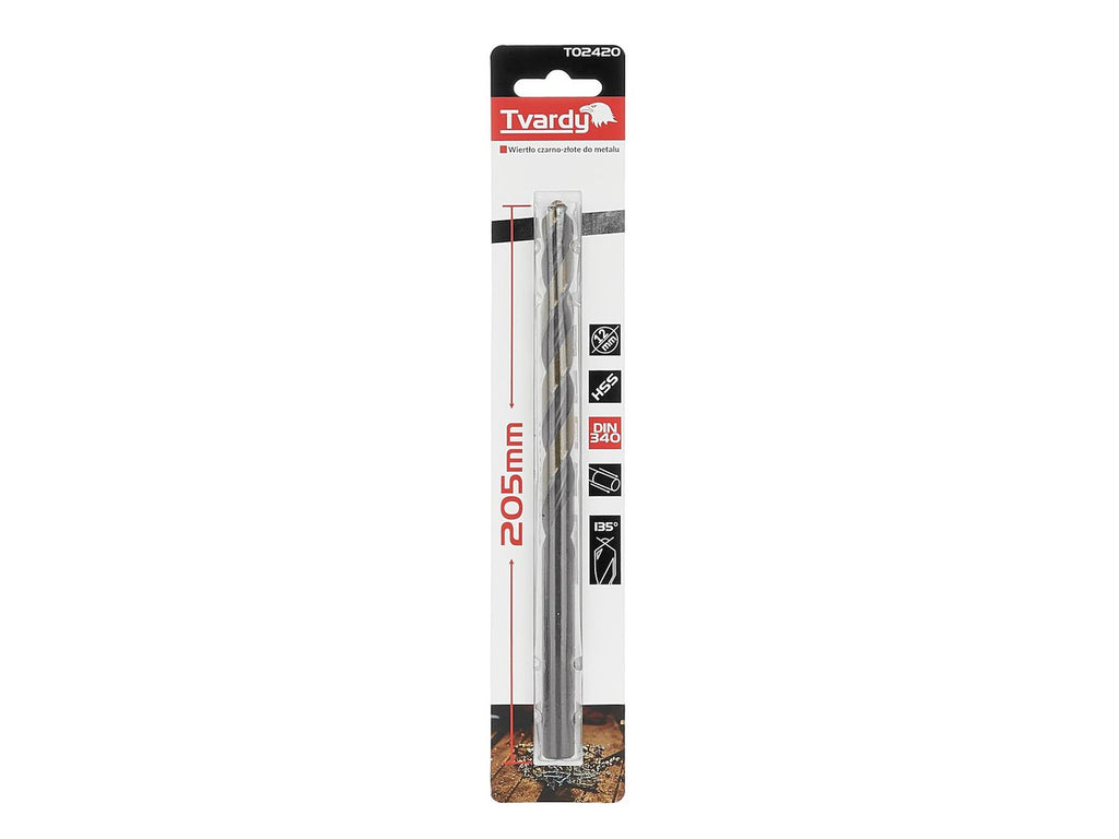 Long HSS M2 12.0mm Black & Gold Metal Twist Drill Bit