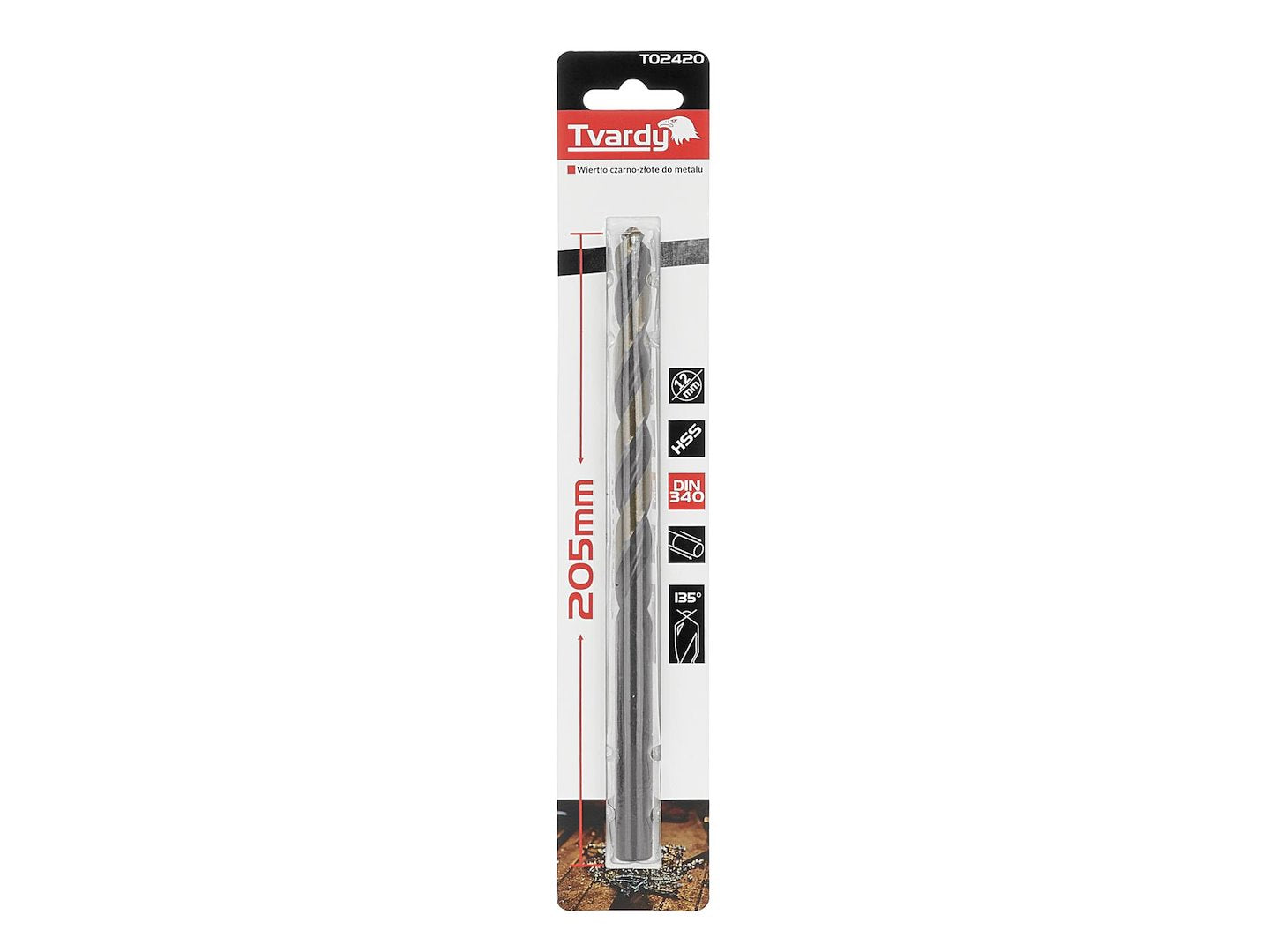 Long HSS M2 12.0mm Black & Gold Metal Twist Drill Bit