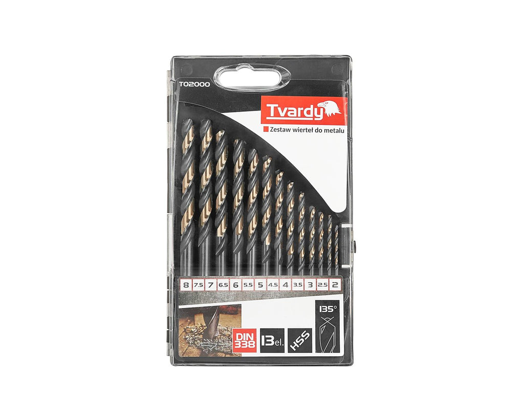 13pcs HSS 2.0-8.0mm black & gold metal twist drill bit set