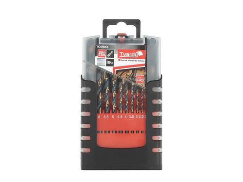 19 pcs HSS 1.0–10.0 mm black & gold metal twist drill bit set