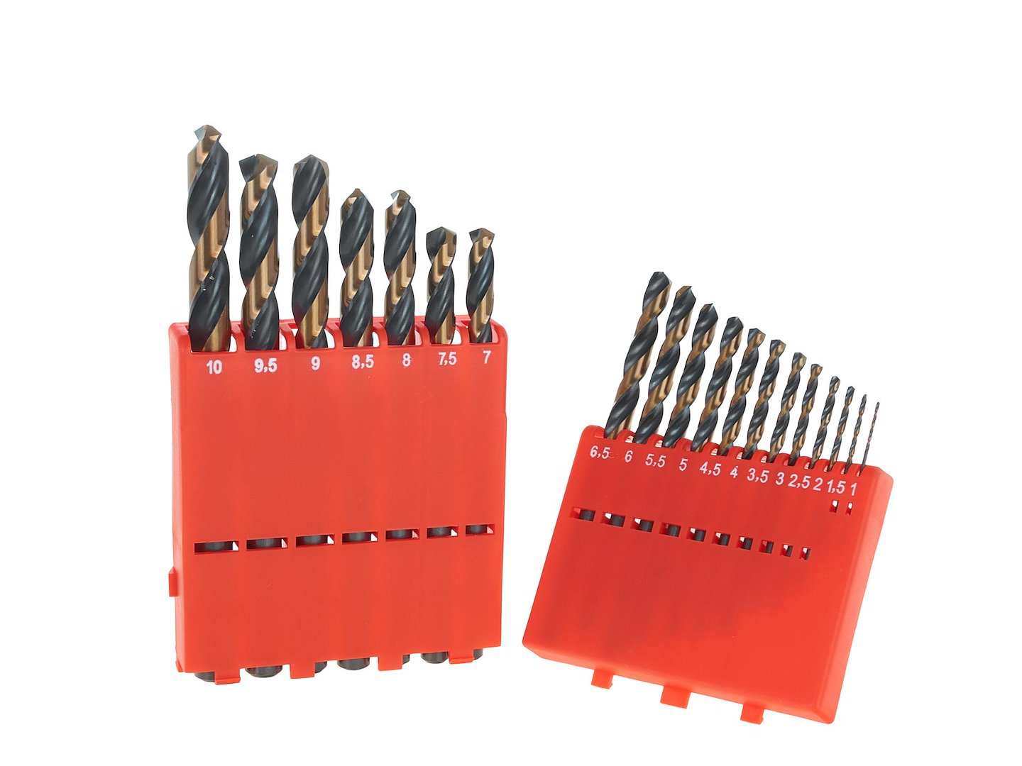 19 pcs HSS 1.0–10.0 mm black & gold metal twist drill bit set